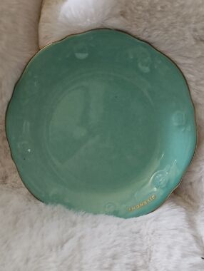 Givenchy Teal Plate with Gold Edge